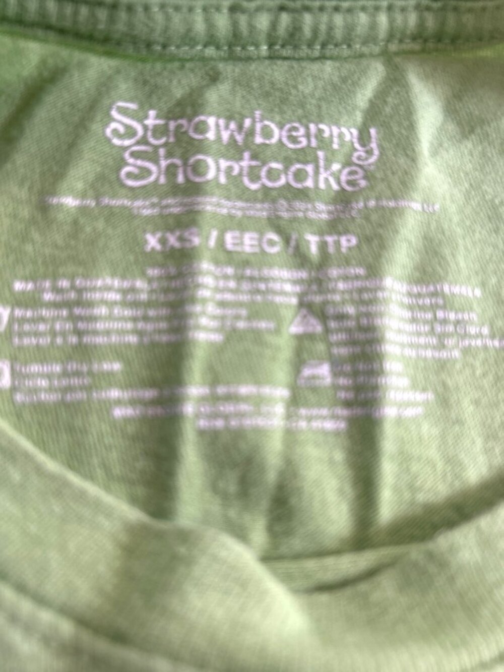 Strawberry Shortcake Womens Graphic Tee Green Multi Size XXS/EEC/TTP - Picture 4 of 5